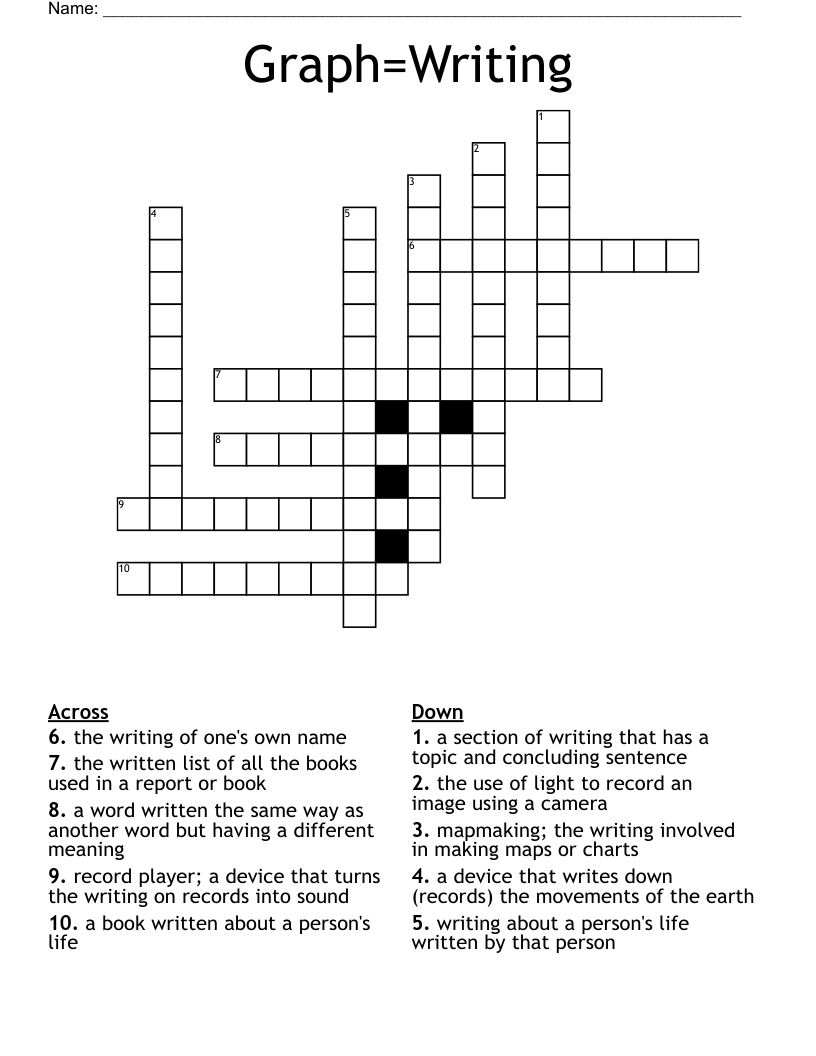 Graph=Writing Crossword