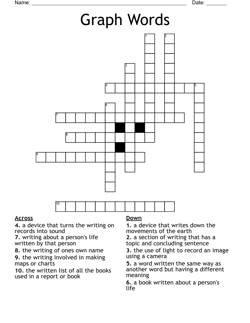 Graph Words Crossword