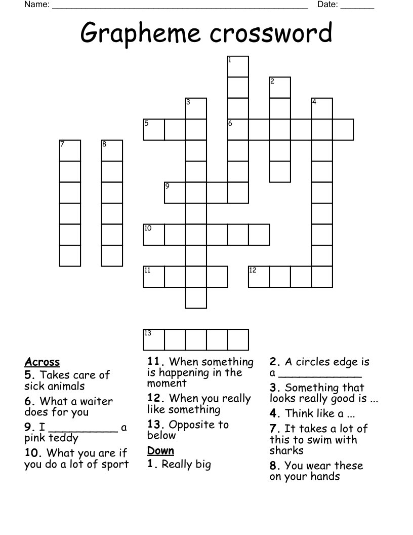 Grapheme crossword