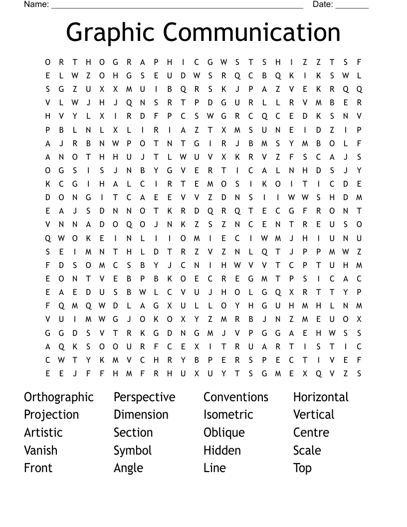 Graphic Communication Word Search