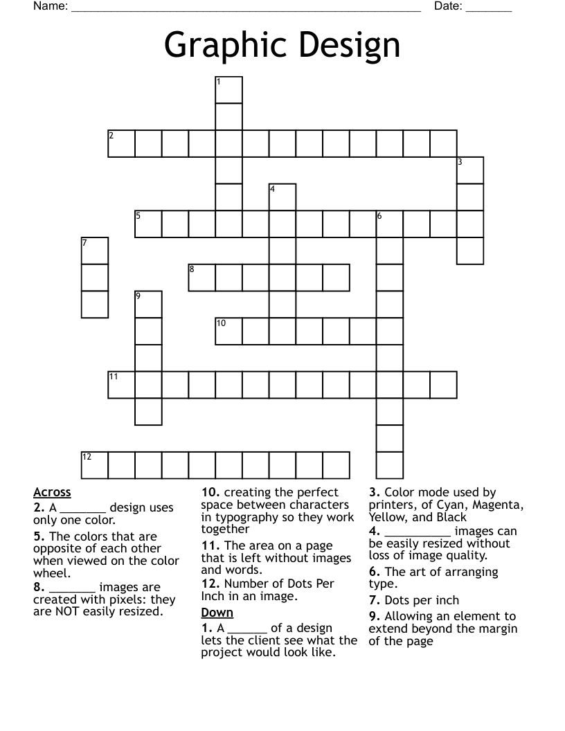 Graphic Design Crossword
