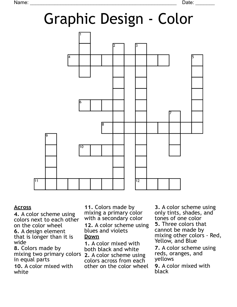 Graphic Design - Color Crossword