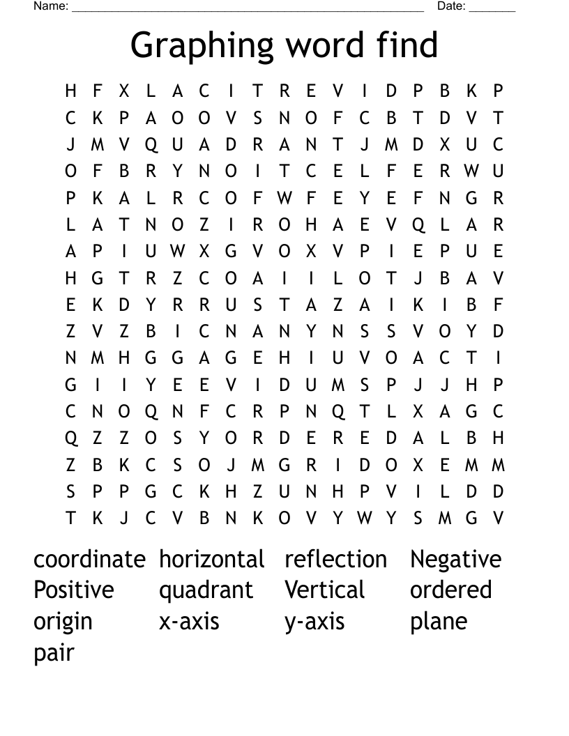 Graphing word find Word Search