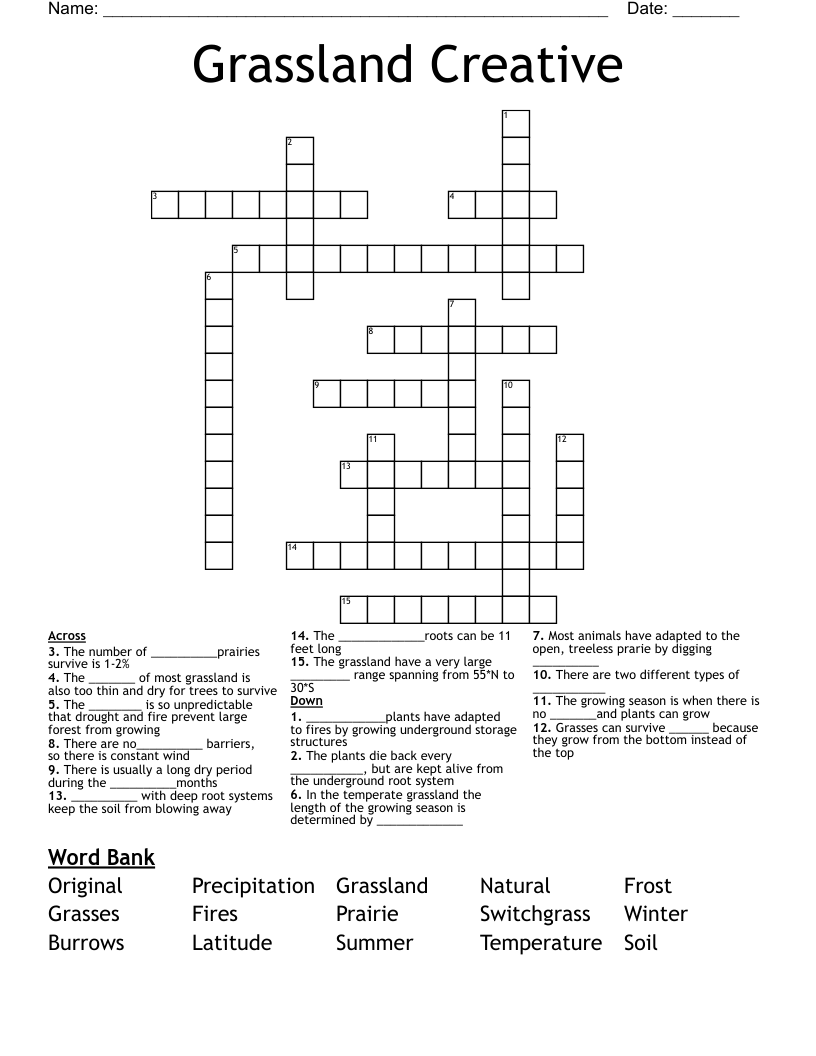 Grassland Creative  Crossword