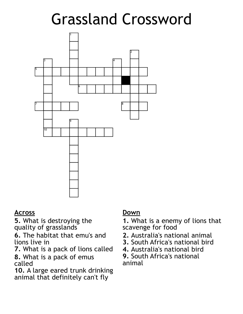 Grassland Crossword