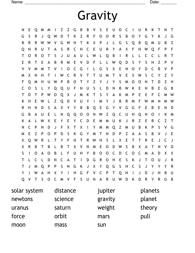 Gravity Word Search