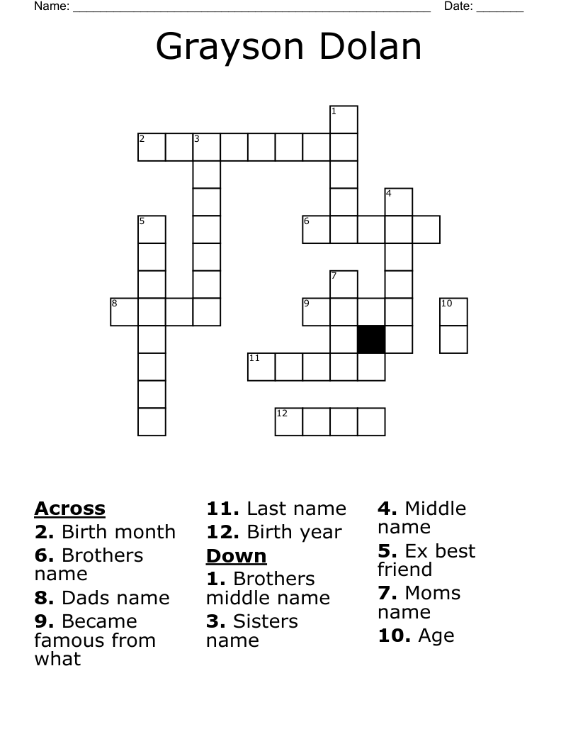 Grayson Dolan Crossword