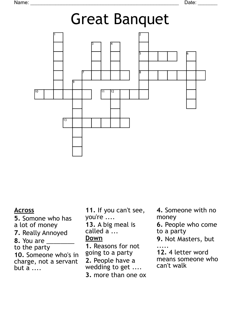 Great Banquet Crossword