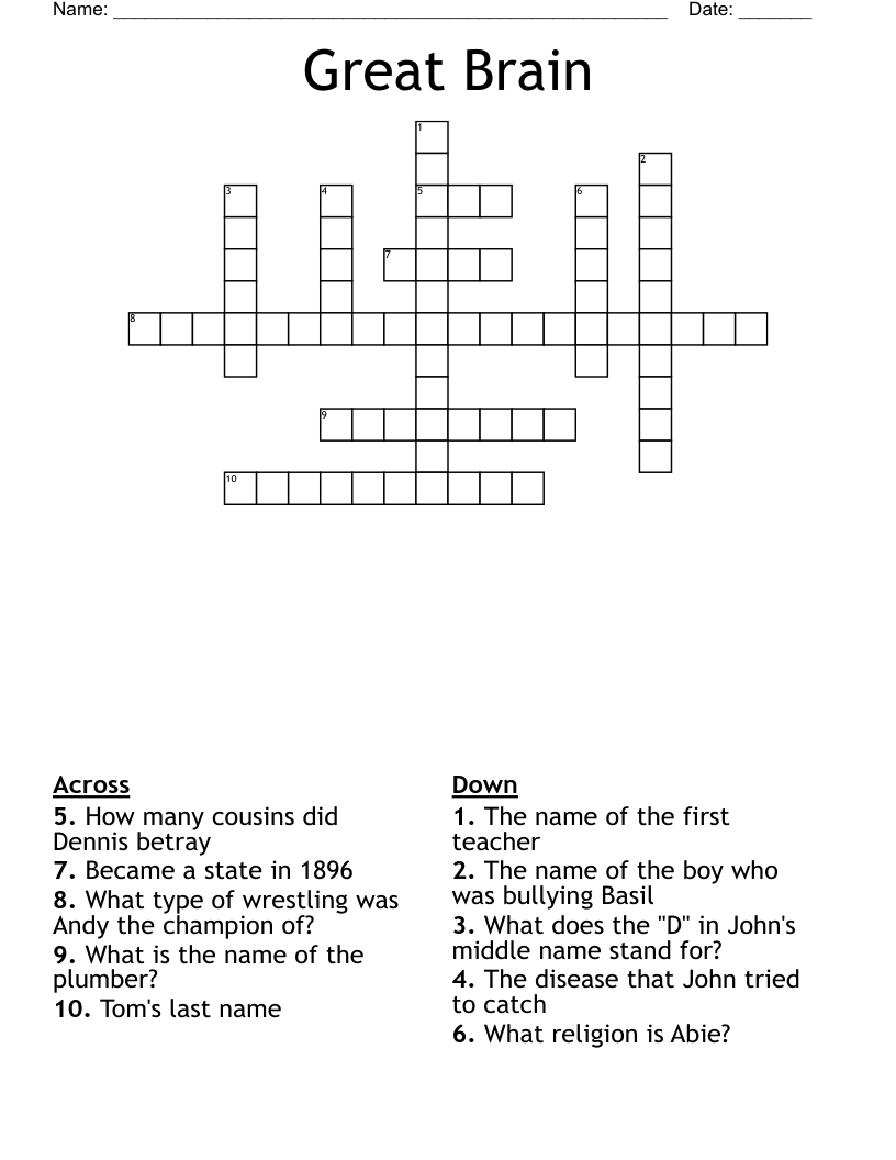 Great Brain Crossword