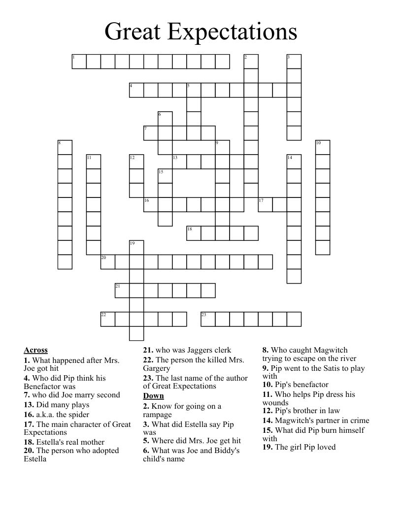 Great Expectations Crossword