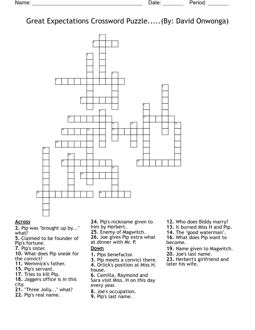 Great Expectations Crossword Puzzle.....(By: David Onwonga)
