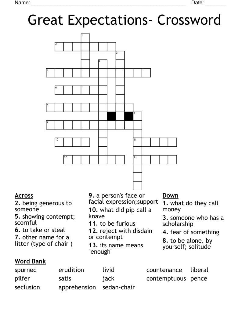 Great Expectations- Crossword 