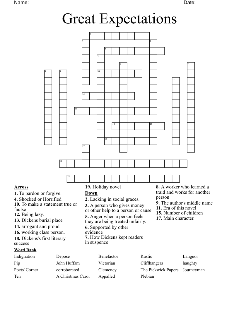 Great Expectations  Crossword