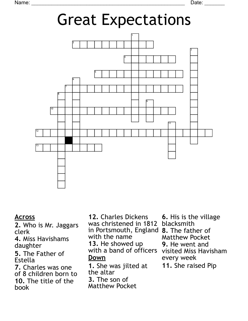 Great Expectations  Crossword