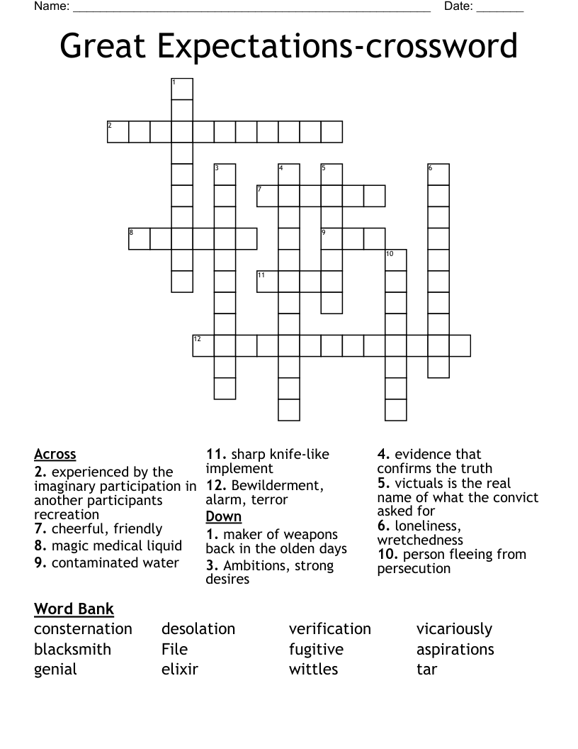 Great Expectations-crossword