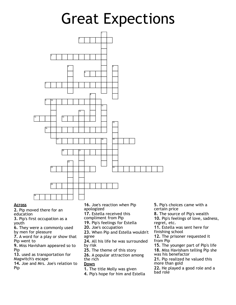 Great Expections Crossword