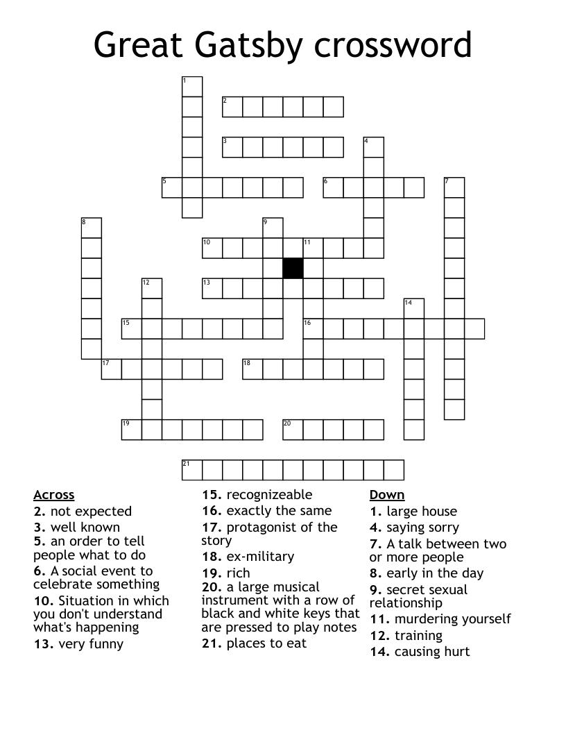 Great Gatsby crossword