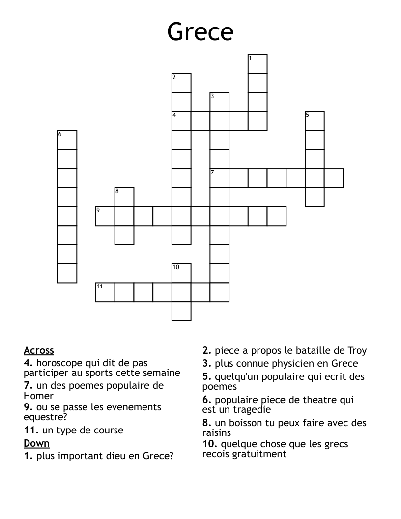 Grece Crossword