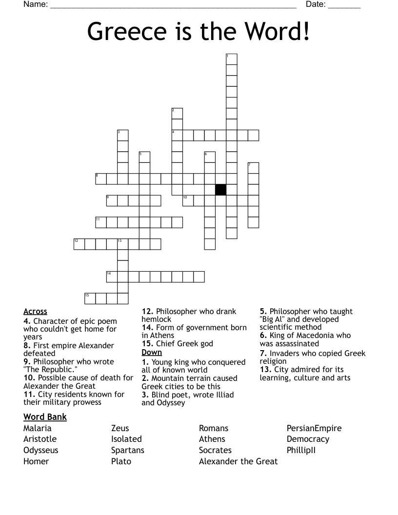 Greece is the Word! Crossword