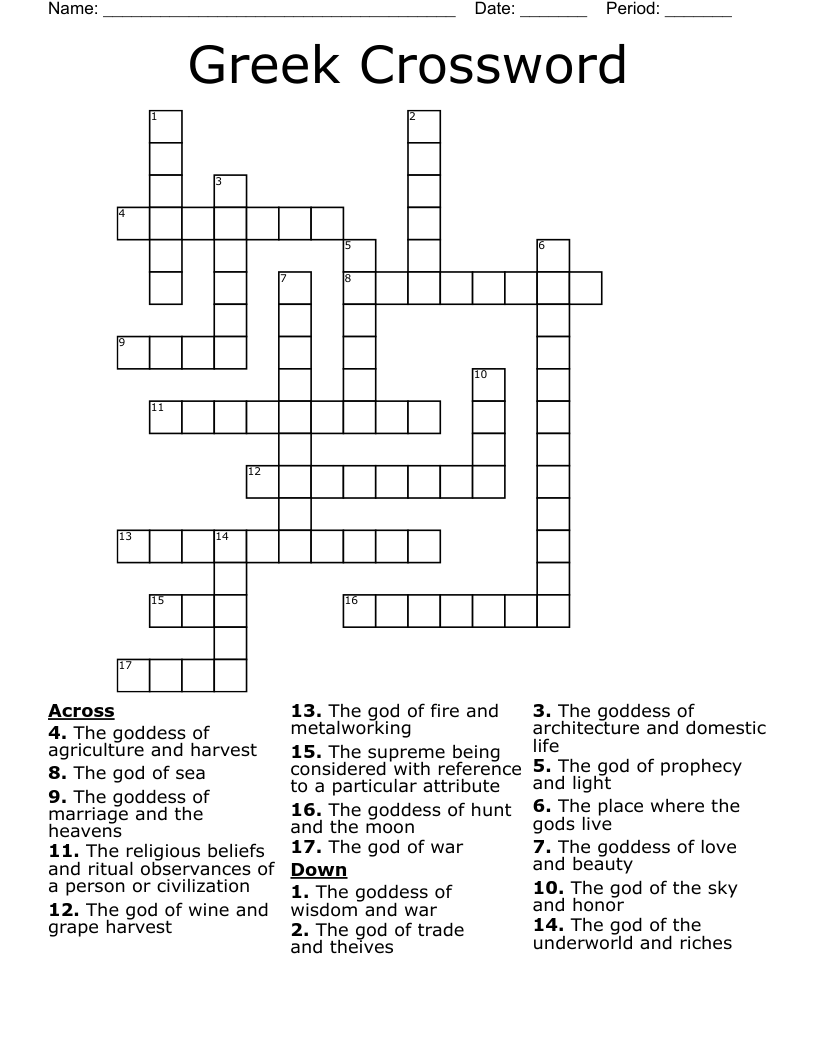 Greek Crossword