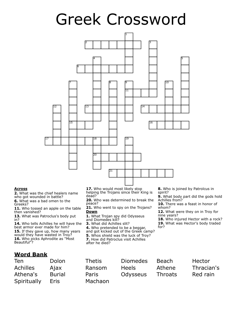 Greek Crossword