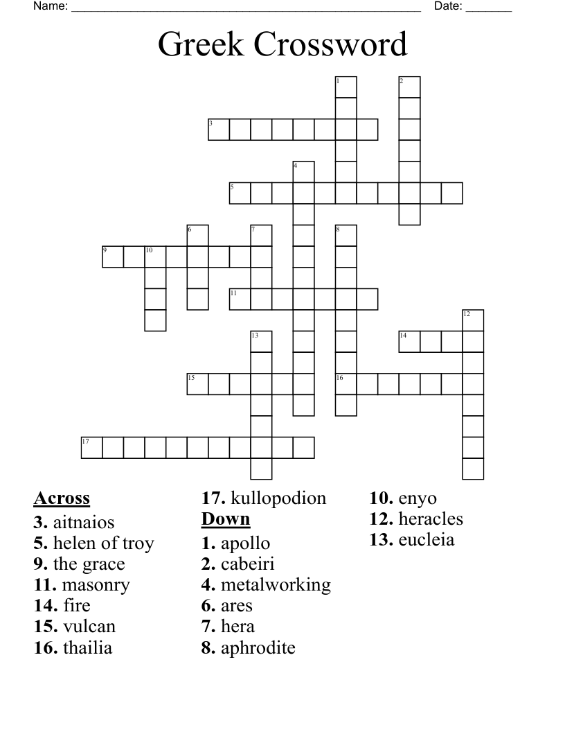 Greek Crossword