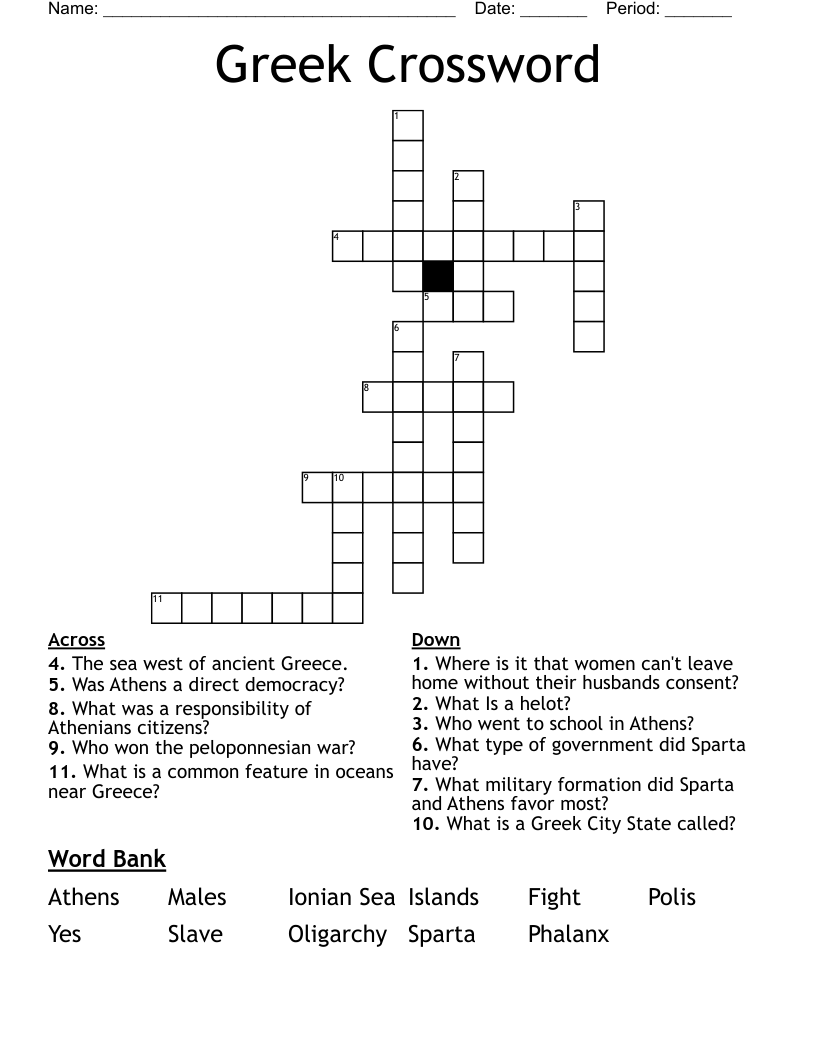 Greek Crossword