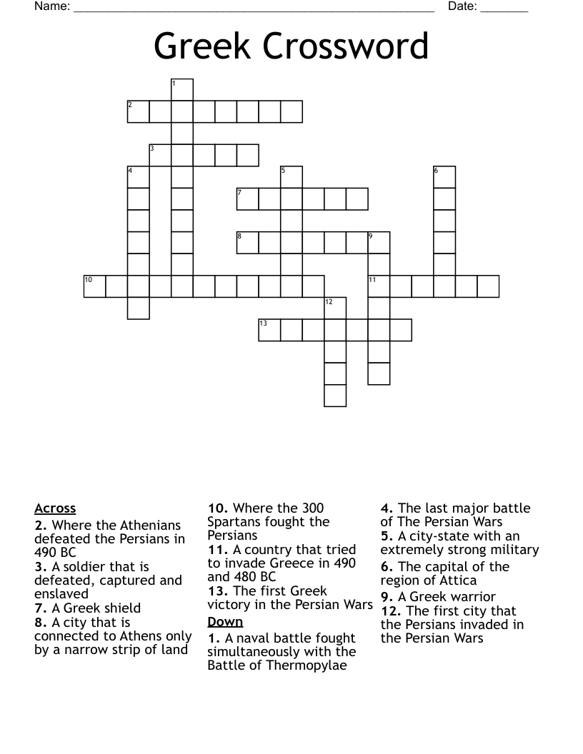 Greek Crossword