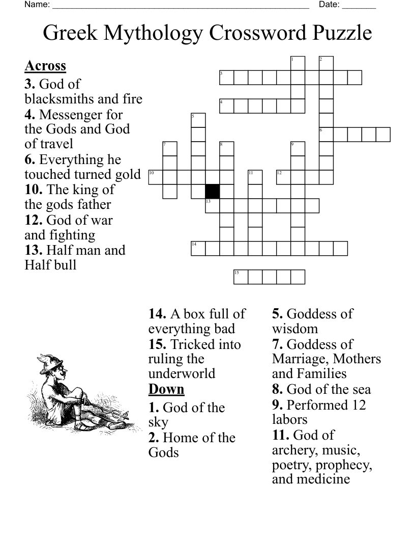 Greek Mythology Crossword Puzzle
