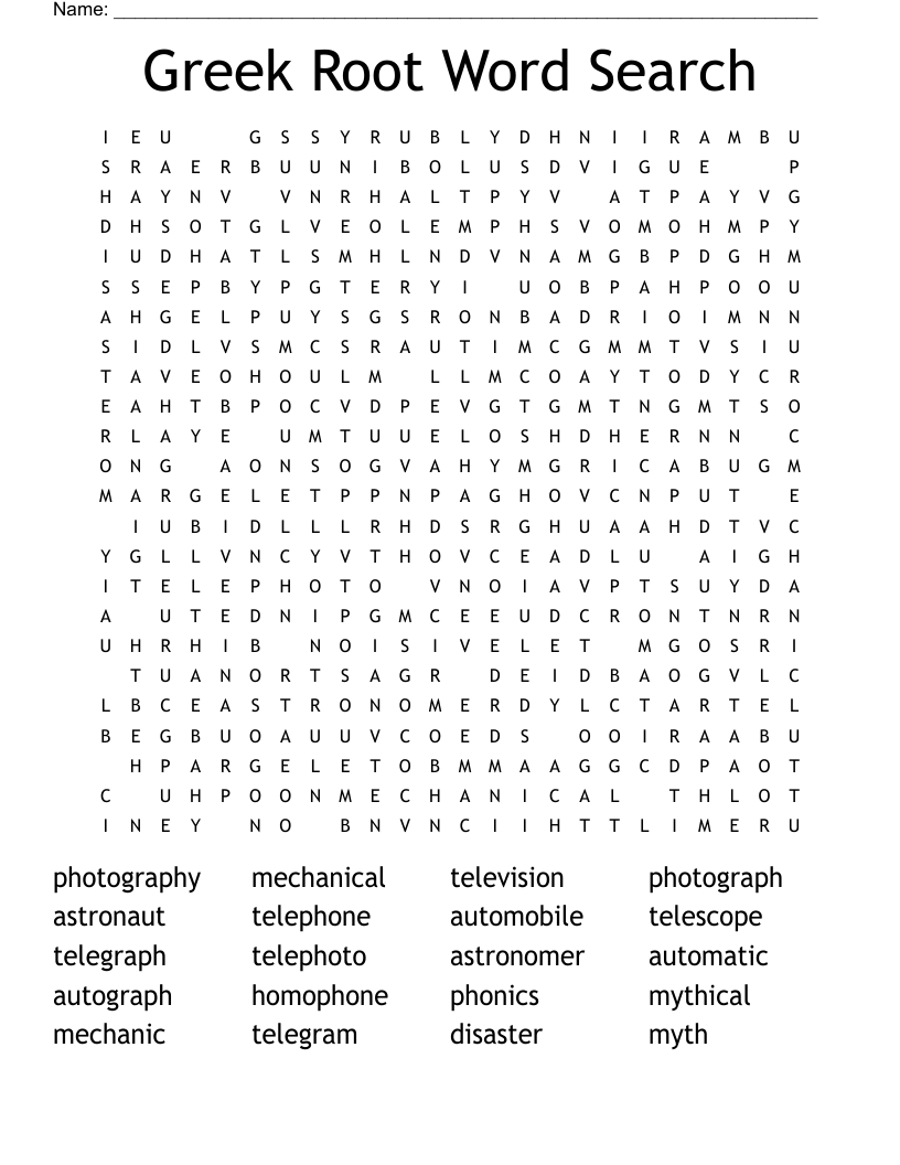 Greek Root Word Search