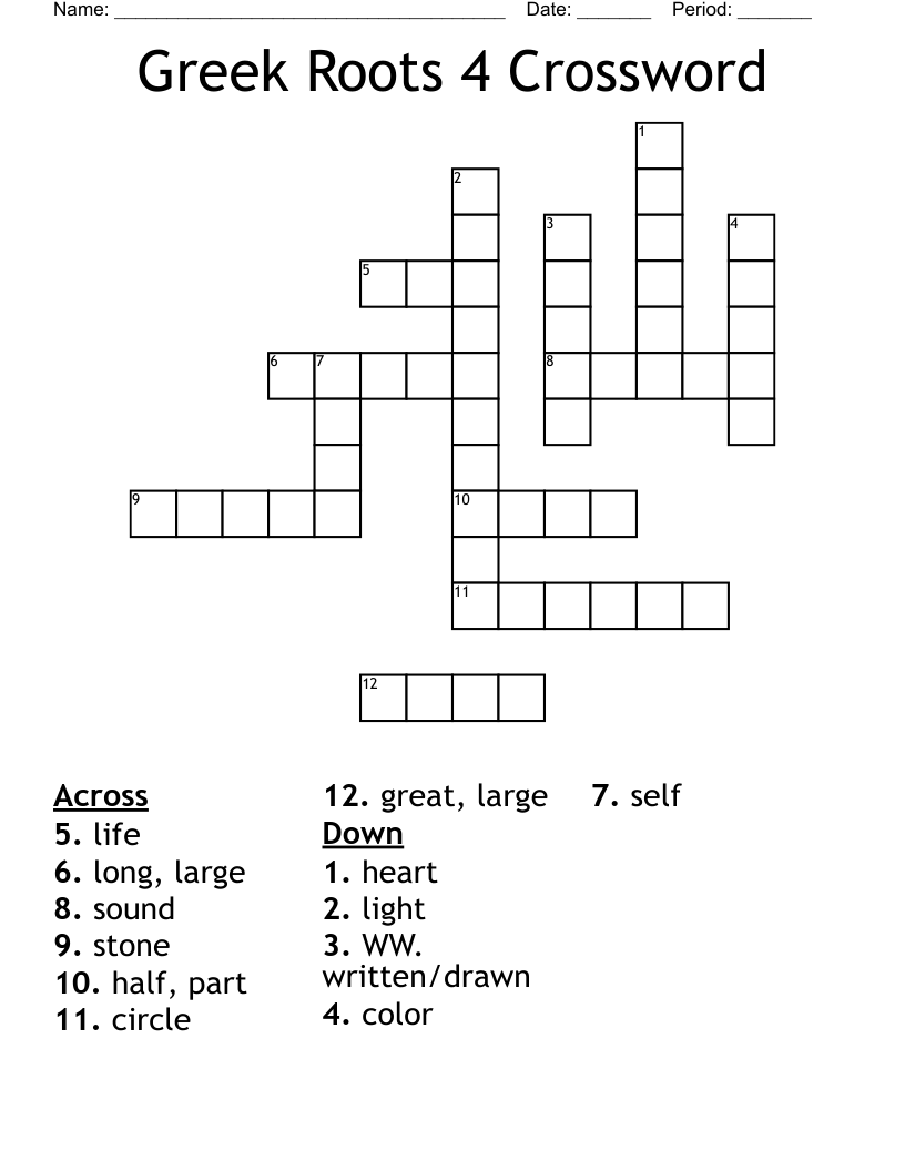 Greek Roots 4 Crossword