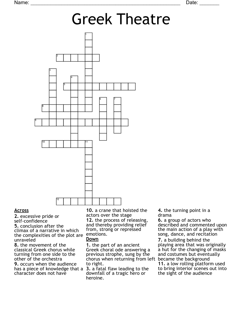 Greek Theatre Crossword