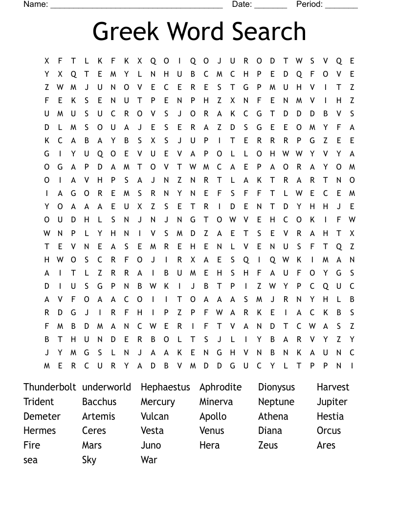 Greek Word Search