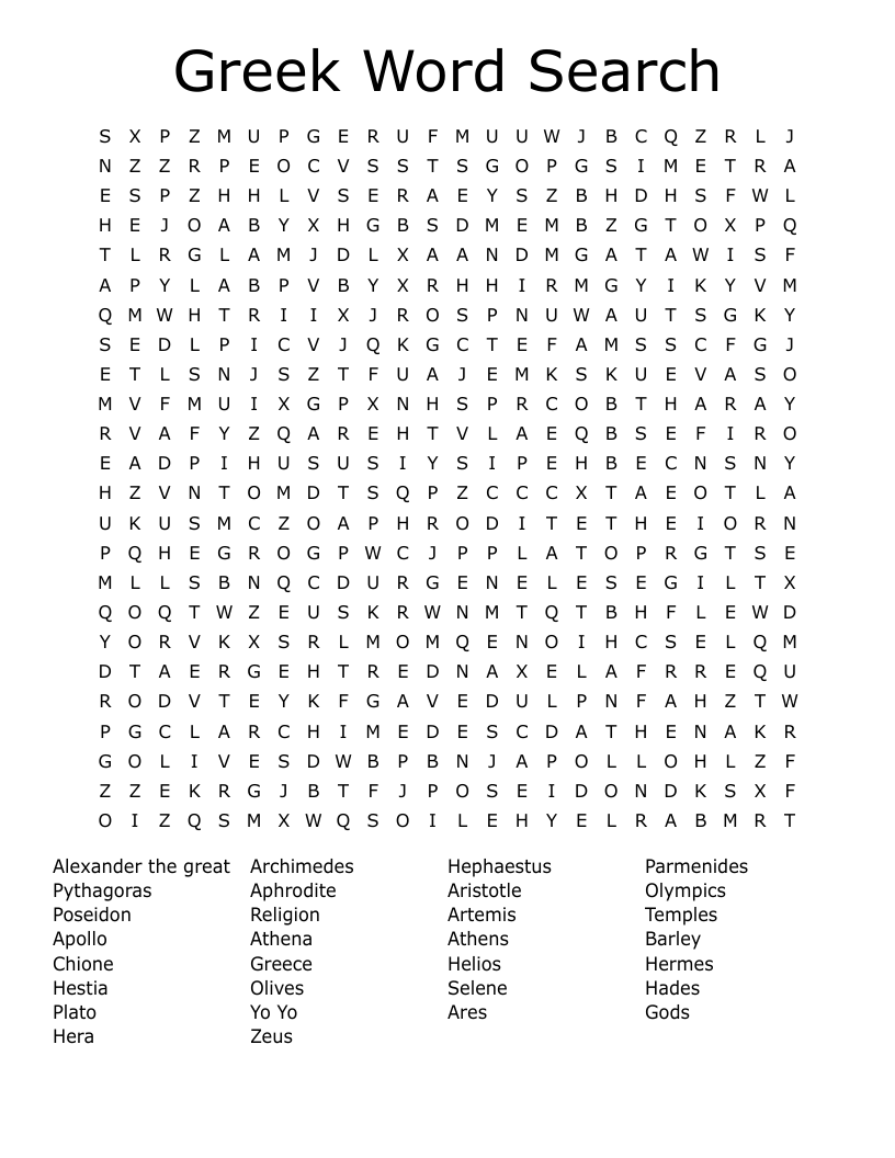 Greek Word Search