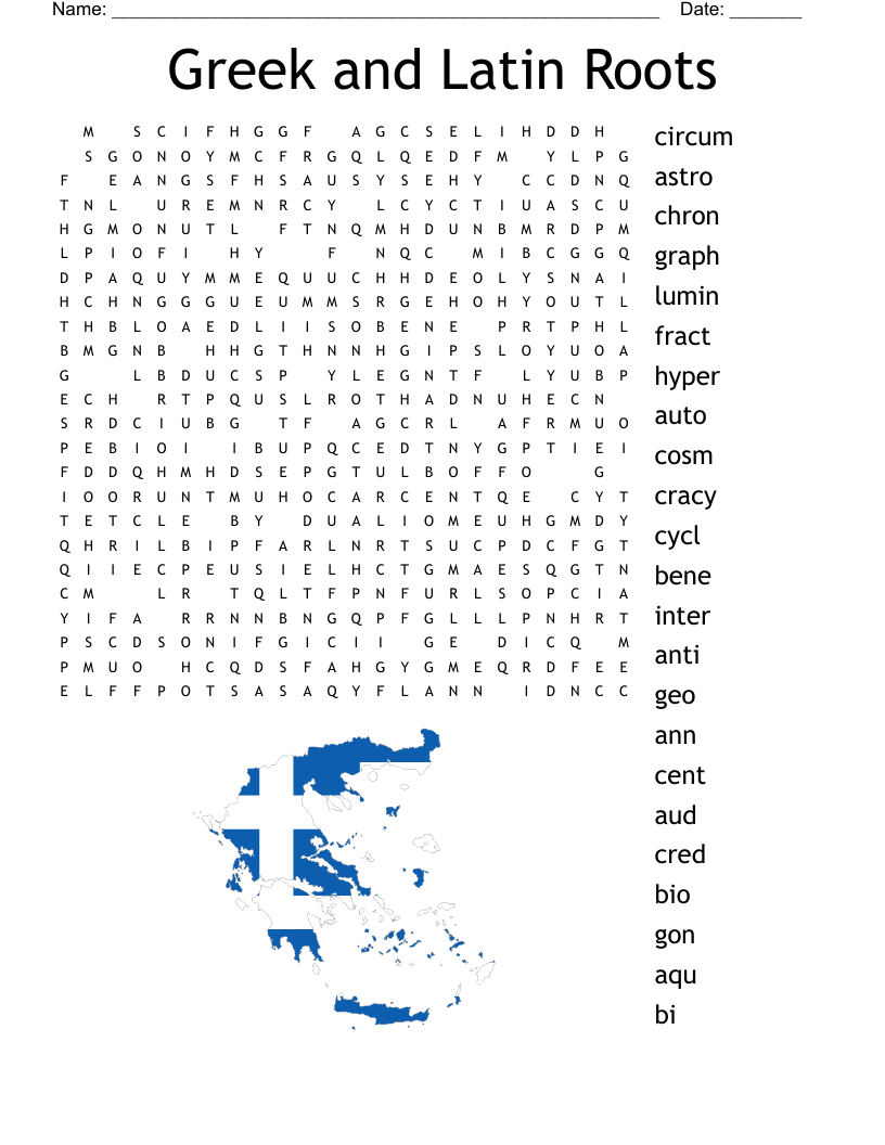 Greek and Latin Roots Word Search