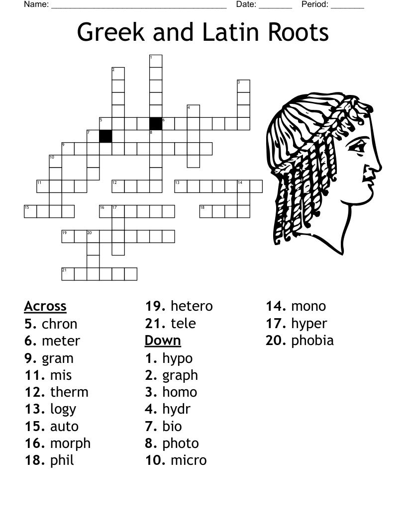 Greek and Latin Roots Crossword