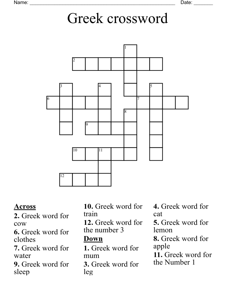 Greek crossword