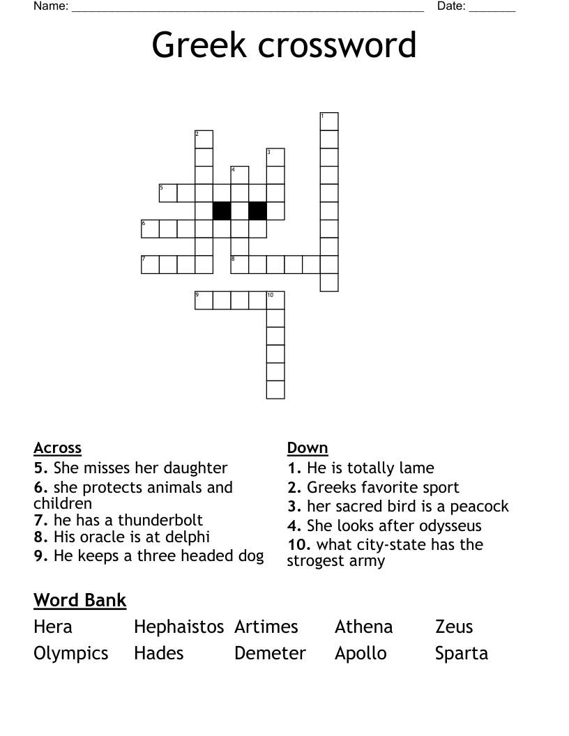 Greek crossword