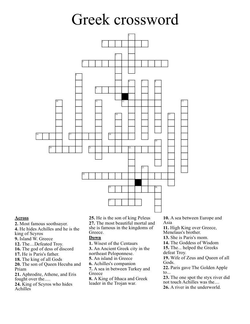 Greek crossword 