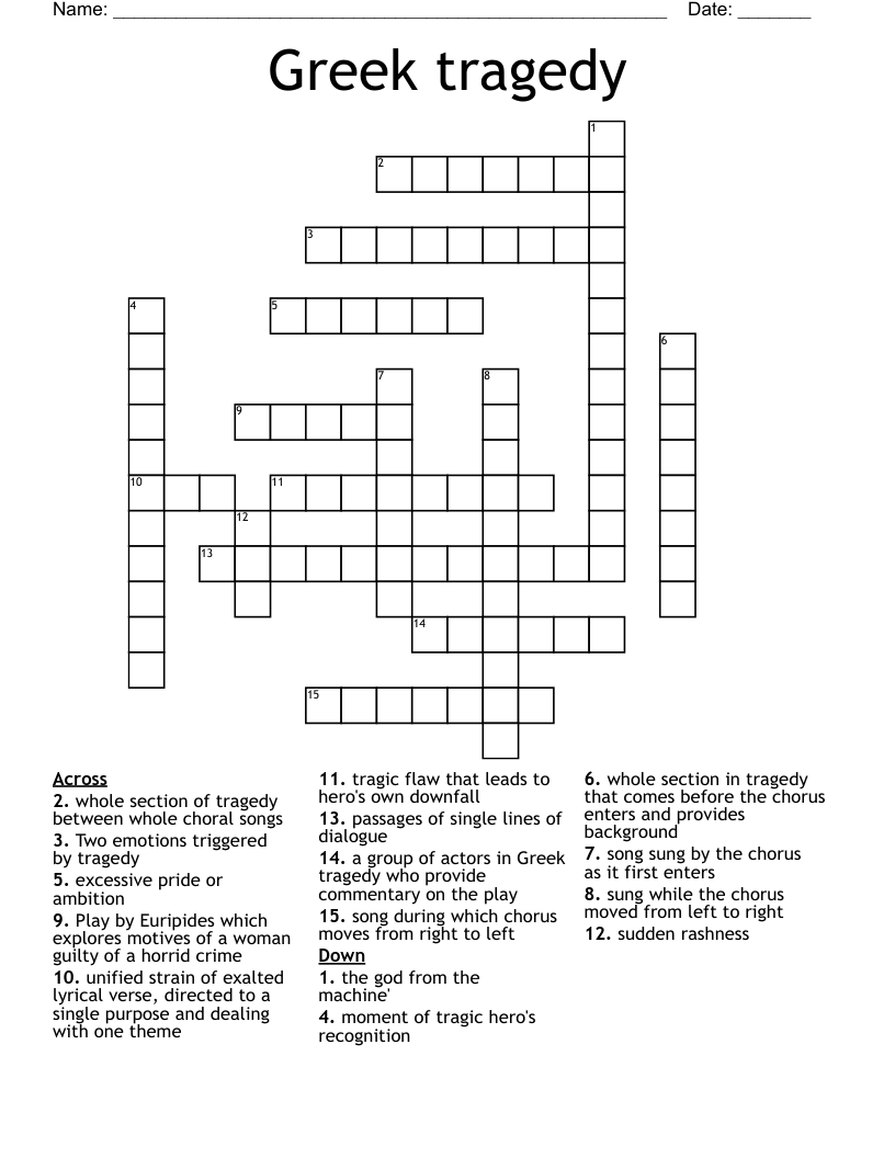 Greek tragedy Crossword