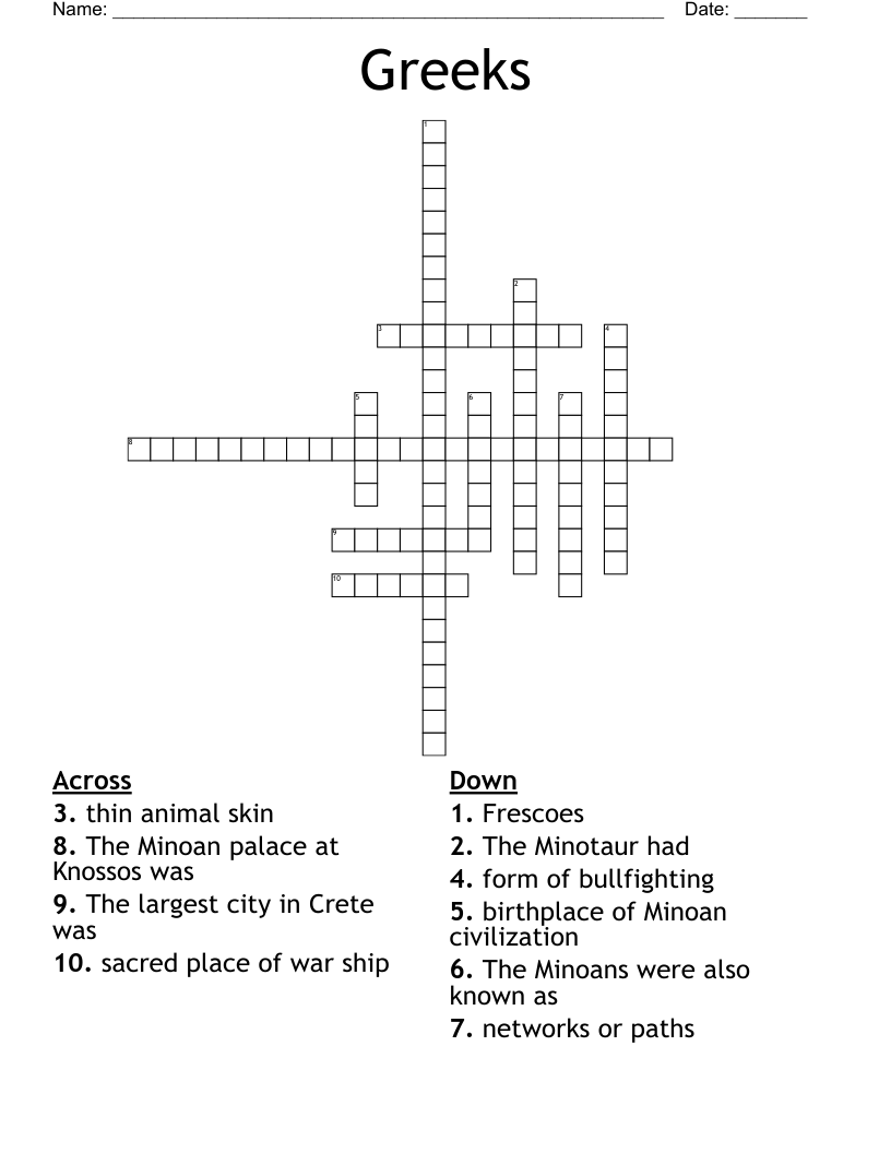 Greeks  Crossword