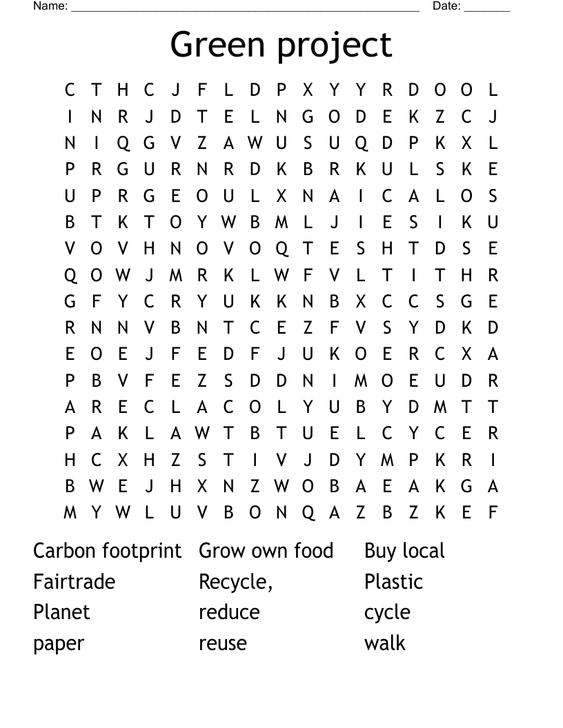 Green project Word Search