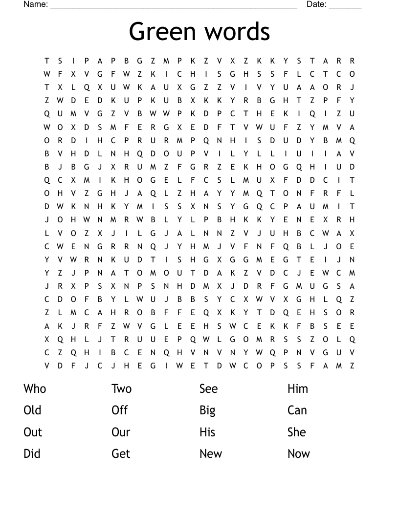 Green words Word Search