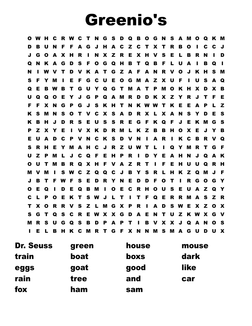 Greenio's  Word Search