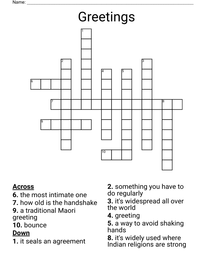 Greetings  Crossword