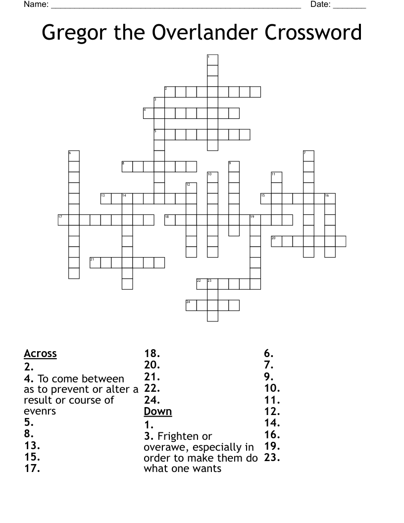 Gregor the Overlander Crossword