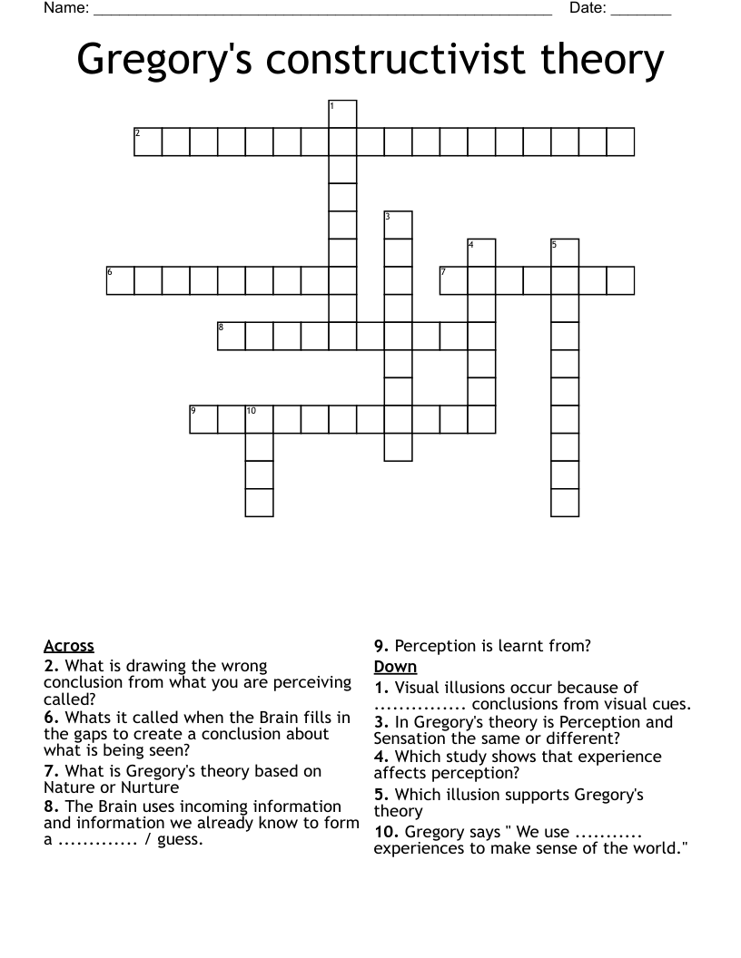 Gregory's constructivist theory Crossword