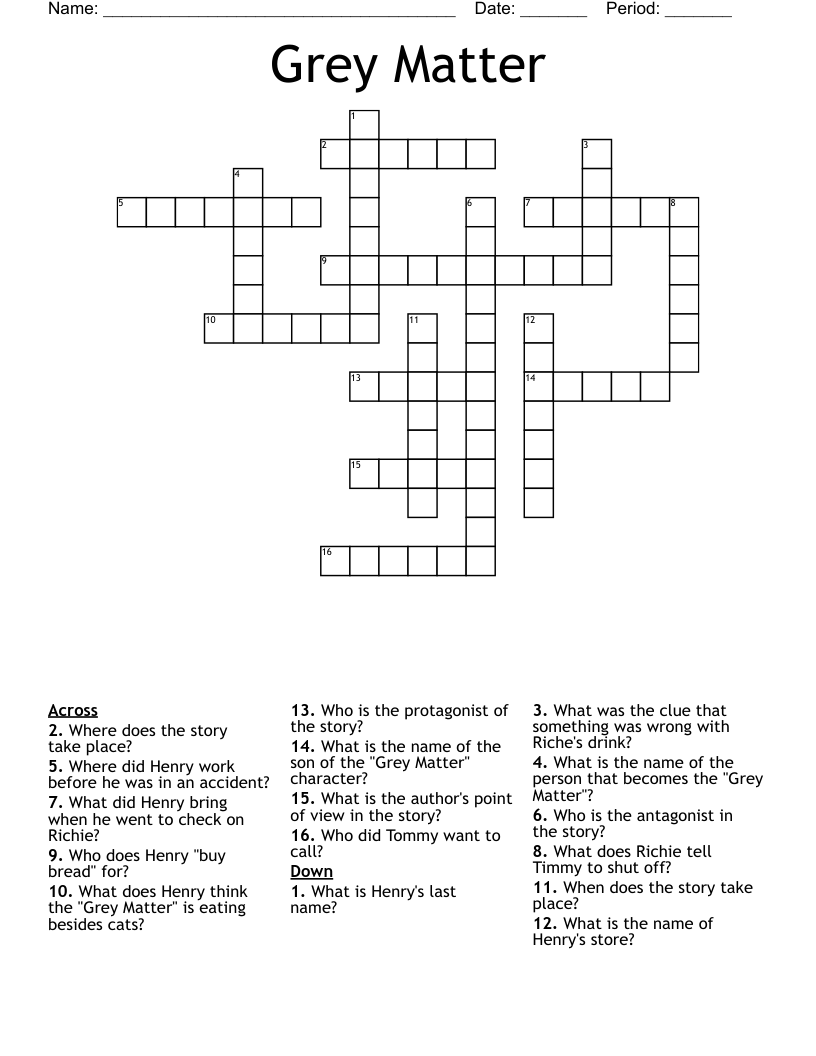 Grey Matter Crossword