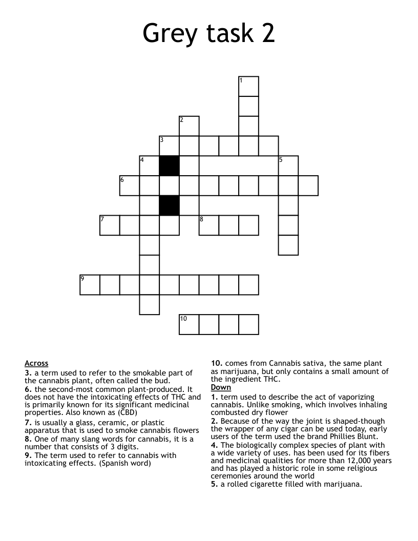 Grey task 2  Crossword