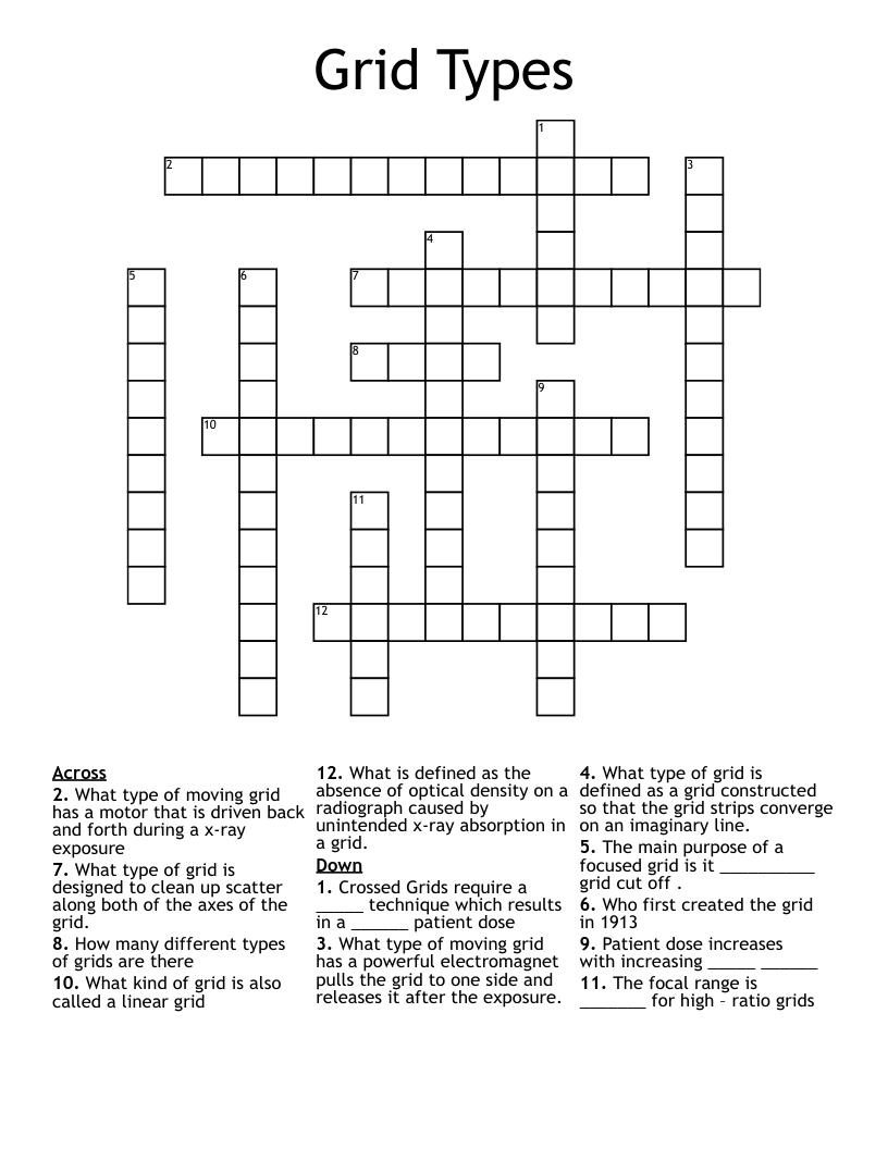 Grid Types Crossword